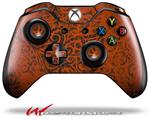 Decal Skin Wrap fits Microsoft XBOX One Wireless Controller Folder Doodles Burnt Orange