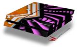 Vinyl Decal Skin Wrap compatible with Sony PlayStation 4 Original Console Black Waves Orange Hot Pink (PS4 NOT INCLUDED)