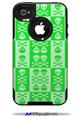 Skull And Crossbones Pattern Green - Decal Style Vinyl Skin fits Otterbox Commuter iPhone4/4s Case (CASE SOLD SEPARATELY)