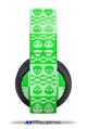 Vinyl Decal Skin Wrap compatible with Original Sony PlayStation 4 Gold Wireless Headphones Skull And Crossbones Pattern Green (PS4 HEADPHONES  NOT INCLUDED)