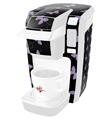 Decal Style Vinyl Skin compatible with Keurig K10 / K15 Mini Plus Coffee Makers Pastel Butterflies Purple on Black (KEURIG NOT INCLUDED)