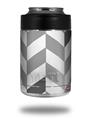 Skin Decal Wrap for Yeti Colster, Ozark Trail and RTIC Can Coolers - Chevrons Gray And Charcoal (COOLER NOT INCLUDED)