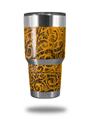 Skin Decal Wrap for Yeti Tumbler Rambler 30 oz Folder Doodles Orange (TUMBLER NOT INCLUDED)