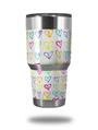 Skin Decal Wrap for Yeti Tumbler Rambler 30 oz Kearas Hearts White (TUMBLER NOT INCLUDED)