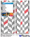 iPod Nano 4G Skin - Chevrons Gray And Coral