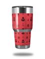 WraptorSkinz Skin Wrap compatible with RTIC 30oz ORIGINAL 2017 AND OLDER Tumblers Nautical Anchors Away 02 Coral (TUMBLER NOT INCLUDED)