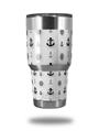 WraptorSkinz Skin Wrap compatible with RTIC 30oz ORIGINAL 2017 AND OLDER Tumblers Nautical Anchors Away 02 White (TUMBLER NOT INCLUDED)
