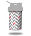 Decal Style Skin Wrap works with Blender Bottle 22oz ProStak Chevrons Gray And Coral (BOTTLE NOT INCLUDED)