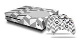 WraptorSkinz Decal Skin Wrap Set works with 2016 and newer XBOX One S Console and 2 Controllers Chevrons Gray And Charcoal