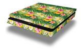 Vinyl Decal Skin Wrap compatible with Sony PlayStation 4 Slim Console Beach Flowers 02 Sage Green (PS4 NOT INCLUDED)