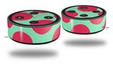 Skin Wrap Decal Set 2 Pack for Amazon Echo Dot 2 - Kearas Polka Dots Pink And Blue (2nd Generation ONLY - Echo NOT INCLUDED)