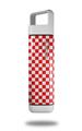 Skin Decal Wrap for Clean Bottle Square Titan Plastic 25oz Checkered Canvas Red and White (BOTTLE NOT INCLUDED)