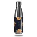 Skin Decal Wrap for RTIC Water Bottle 17oz Poppy Orange Navy (BOTTLE NOT INCLUDED)