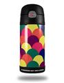 Skin Decal Wrap for Thermos Funtainer 12oz Bottle Brushed Cirlces Multi Dark (BOTTLE NOT INCLUDED) by WraptorSkinz