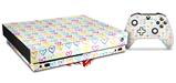Skin Wrap compatible with XBOX One X Console and Controller Kearas Hearts White