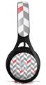 WraptorSkinz Skin Decal Wrap compatible with Beats EP Headphones Chevrons Gray And Coral Skin Only HEADPHONES NOT INCLUDED