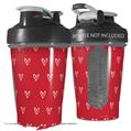 Decal Style Skin Wrap works with Blender Bottle 20oz Hearts Red On White (BOTTLE NOT INCLUDED)