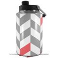 Skin Decal Wrap for Yeti 1 Gallon Jug Chevrons Gray And Coral - JUG NOT INCLUDED by WraptorSkinz