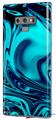 Decal style Skin Wrap compatible with Samsung Galaxy Note 9 Liquid Metal Chrome Neon Blue