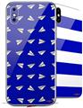2 Decal style Skin Wraps set for Apple iPhone X and XS Paper Planes Royal Blue