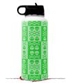 Skin Wrap Decal compatible with Hydro Flask Wide Mouth Bottle 32oz Skull And Crossbones Pattern Green (BOTTLE NOT INCLUDED)