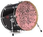 Decal Skin works with most 24" Bass Kick Drum Heads Folder Doodles Pink - DRUM HEAD NOT INCLUDED