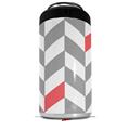 WraptorSkinz Skin Decal Wrap compatible with Yeti 16oz Tall Colster Can Cooler Insulator Chevrons Gray And Coral (COOLER NOT INCLUDED)