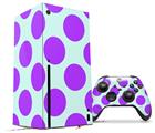WraptorSkinz Skin Wrap compatible with the 2020 XBOX Series X Console and Controller Kearas Polka Dots Purple And Blue (XBOX NOT INCLUDED)