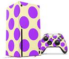 WraptorSkinz Skin Wrap compatible with the 2020 XBOX Series X Console and Controller Kearas Polka Dots Purple On Cream (XBOX NOT INCLUDED)