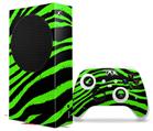 WraptorSkinz Skin Wrap compatible with the 2020 XBOX Series S Console and Controller Zebra Green (XBOX NOT INCLUDED)
