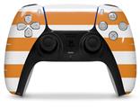WraptorSkinz Skin Wrap compatible with the Sony PS5 DualSense Controller Psycho Stripes Orange and White (CONTROLLER NOT INCLUDED)