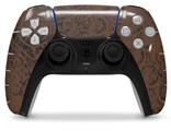 WraptorSkinz Skin Wrap compatible with the Sony PS5 DualSense Controller Folder Doodles Chocolate Brown (CONTROLLER NOT INCLUDED)