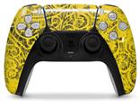 WraptorSkinz Skin Wrap compatible with the Sony PS5 DualSense Controller Folder Doodles Yellow (CONTROLLER NOT INCLUDED)