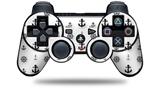 Sony PS3 Controller Decal Style Skin - Nautical Anchors Away 02 White (CONTROLLER NOT INCLUDED)