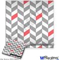 Decal Skin compatible with Sony PS3 Slim Chevrons Gray And Coral
