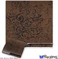 Decal Skin compatible with Sony PS3 Slim Folder Doodles Chocolate Brown