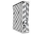 Chevrons Gray And Charcoal Decal Style Skin for XBOX 360 Slim Vertical