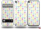 Kearas Hearts White Decal Style Vinyl Skin - fits Apple iPod Touch 5G (IPOD NOT INCLUDED)