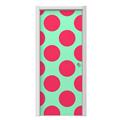 Kearas Polka Dots Pink And Blue Door Skin (fits doors up to 34x84 inches)