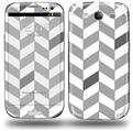 Chevrons Gray And Charcoal - Decal Style Skin (fits Samsung Galaxy S III S3)