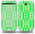Skull And Crossbones Pattern Green - Decal Style Skin (fits Samsung Galaxy S III S3)