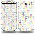 Kearas Hearts White - Decal Style Skin (fits Samsung Galaxy S III S3)