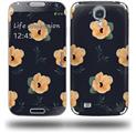 Poppy Orange Navy - Decal Style Skin (fits Samsung Galaxy S IV S4)