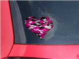 WraptorCamo Digital Camo Hot Pink - I Heart Love Car Window Decal 6.5 x 5.5 inches